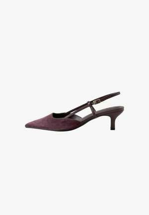 Next, FOREVER COMFORT® POINT TOE V STRAP SLINGBACK HEELS - Pumps - burgundy red