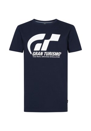 Print T-shirt - navy blue