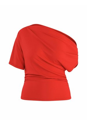 HYPEDROP, Off-shoulder HDEMMA DRAPED - T-shirt con stampa - valiant poppy