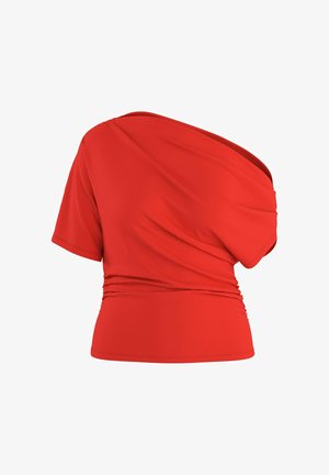 HYPEDROP, Off-shoulder HDEMMA DRAPED - T-shirt con stampa - valiant poppy