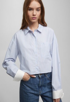 STRIPED  WITH CONTRAST CUFFS - Paitapusero - light blue