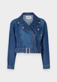 ONLLENNY BELTED BIKER JACKET - Giacca di jeans - medium blue denim