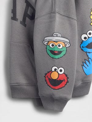 GAP BABY & TODDLER VINTAGESOFT SESAME STREET LOGO HOODIE - Φούτερ με κουκούλα - shark fin