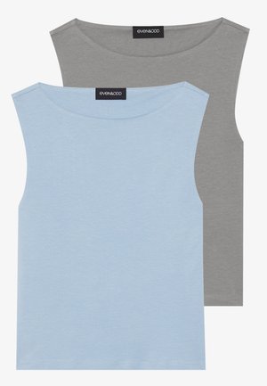 2 PACK - Top - dusty blue/steel grey