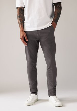 SKINNY FIT STRETCH - Vászonnadrágok - dark grey