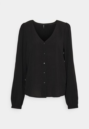 Vero Moda Tall VMNAJA V NECK PLEAT - Blúz - black