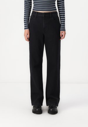 Ultra High-Rise Black Dad Jeans - Džínsy voľného strihu - saturated black