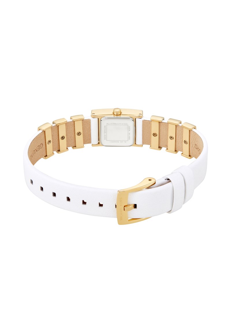Michael Kors White Leather Strap Gold-Tone Rectangle Watch Michael Kors Women ESSEX White Analog Watch SKU-ID MK4964  main image 2