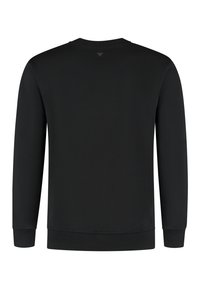 Zwarte sweatshirt met ronde hals, lange mouwen en geribbelde manchetten. Glad materiaal met een minimalistisch ontwerp en geen zichtbare versieringen.