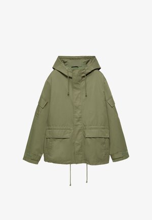 PULL&BEAR, UTILITY WITH HOOD - PARKA - Parka - khaki