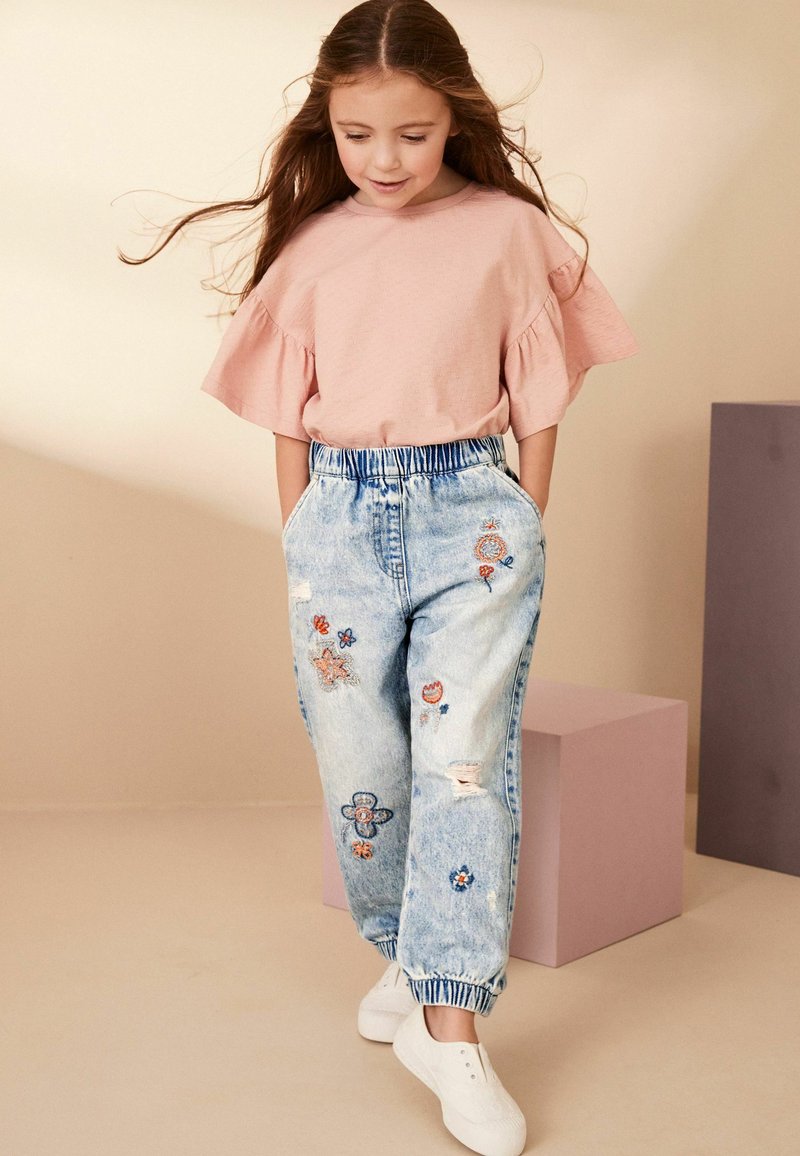 Next JOGGERS STANDARD - Jeans relaxed fit - denim lightwash embellished