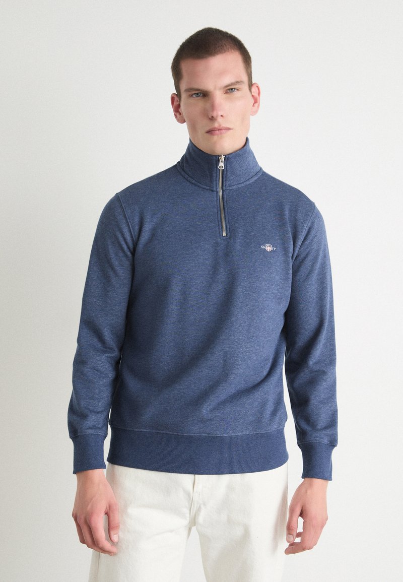 GANT REG SHIELD HALF ZIP  - Mikina - dark jeansblue melange