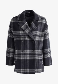 Khujo Payton Wollmantel Klassischer Mantel Schwarz Weiss Kariert Schwarz Zalando De