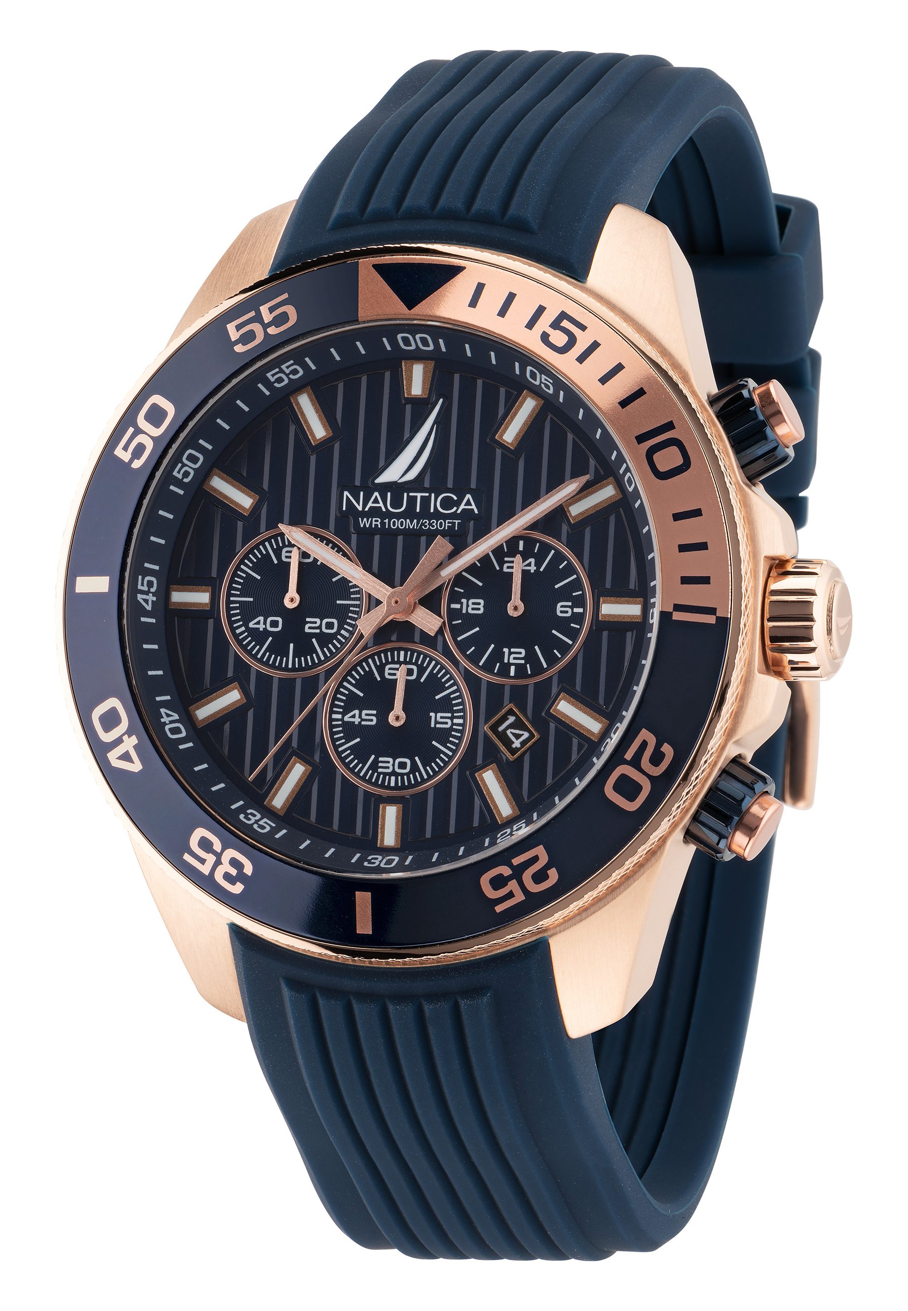 Nautica NAI22507G Orologio Cronografo Uomo - Movimento Quarzo, Quadrante Blu, Cinturino In Pelle Blu, Impermeabile 10 ATM - 5