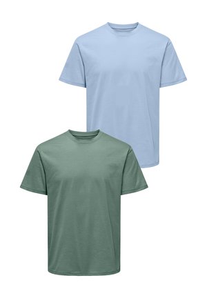 2ER-PACK RUNDHALS KURZARM - Basic T-shirt - hellgrün