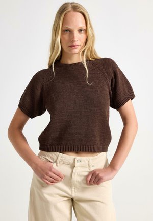 Lindex, T-shirts basic - dark dusty brown