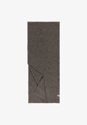 Gray wool blanket featuring a soft, textured surface, folded at one corner, with a small label at the edge.