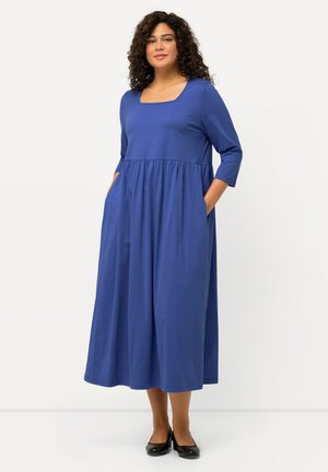 Vestido Midi, Forma De Tulipán, Escote Cuadrado, Sin Mangas, Negro
