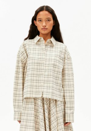 CHECK BOXY - Chemisier - oatmilk/black