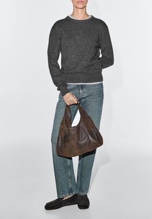 Massimo Dutti MEDIUM - Sac à main - dark brown