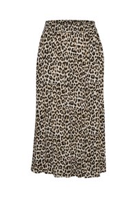 KAVILIA AMBER - Maxi skirt - chalk   sand   black leo print