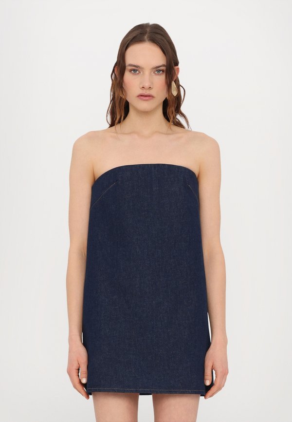 THE STRAPLESS MINI - Denim dress
