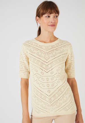 Damart OPENWORK KNIT - T-Shirt print - ivoire
