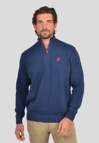 U.S. Polo Assn. HALF ZIP TROYER - Pulover - jeans blue