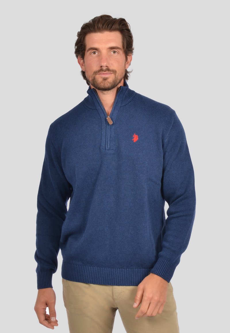 U.S. Polo Assn. HALF ZIP TROYER - Pulover - jeans blue