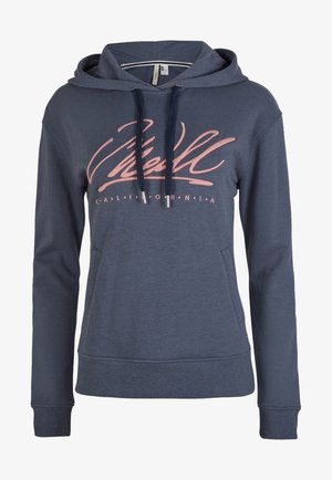 Felpa con cappuccio blu navy, con un logo rosa sul davanti, polsini a costine e tasca a marsupio. Realizzata in morbido tessuto misto cotone.