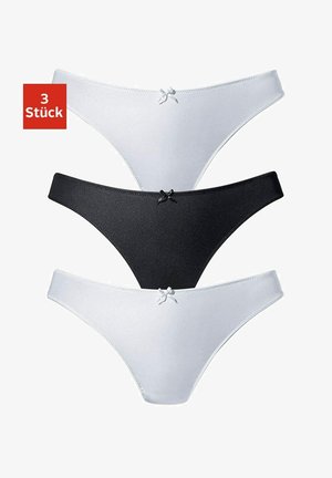LASCANA, PETITE FLEUR 3 PACK - Thong - weiß/schwarz/weiß