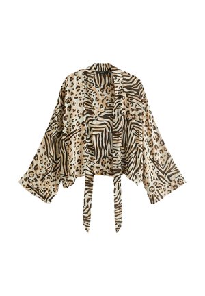 TIE FRONT KIMONO COVER-UP - Kevyt takki - animal