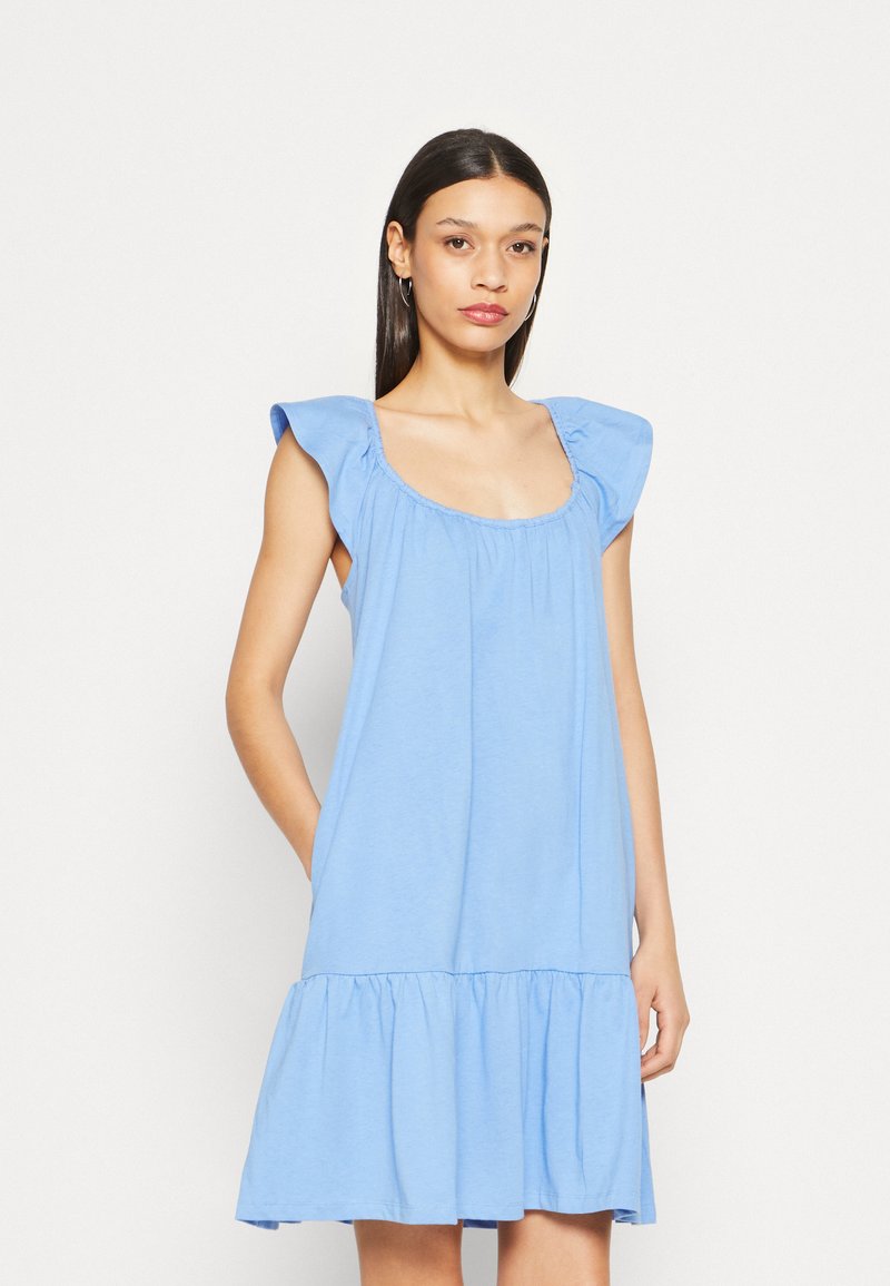 GAP RUFFLE TIERED MINI Jersey dress shirting blue/blue Zalando.ie
