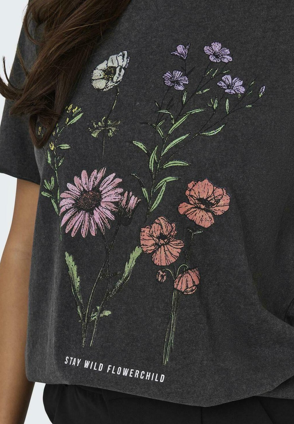 ONLY Damen Onllucy Life Top – Kurzärmliges Basic-Top Aus Baumwolle In Schwarz (Größe XS)