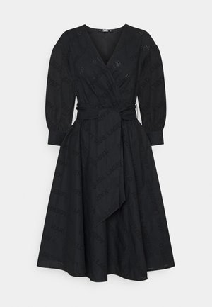 LOGO EMBROIDERED SHIRT DRESS - Freizeitkleid - black