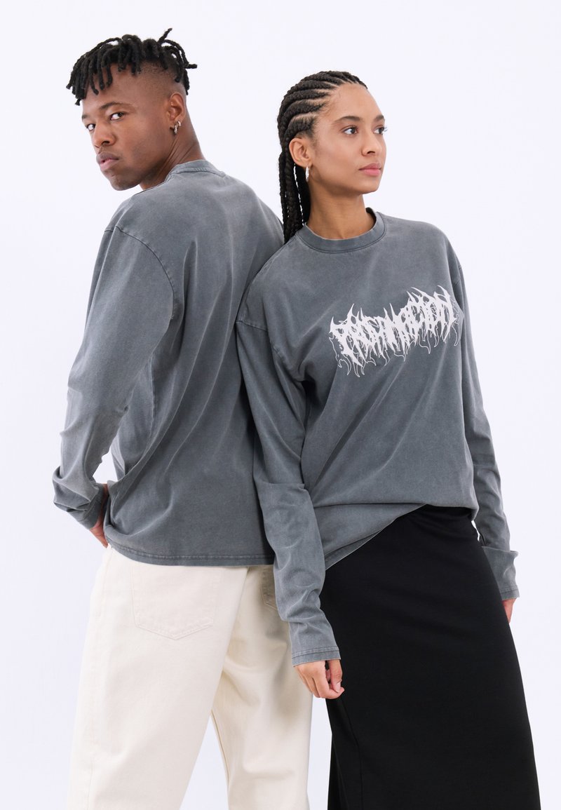 YOURTURN UNISEX - Ilgarankovis viršutinės dalies drabužis - black washed