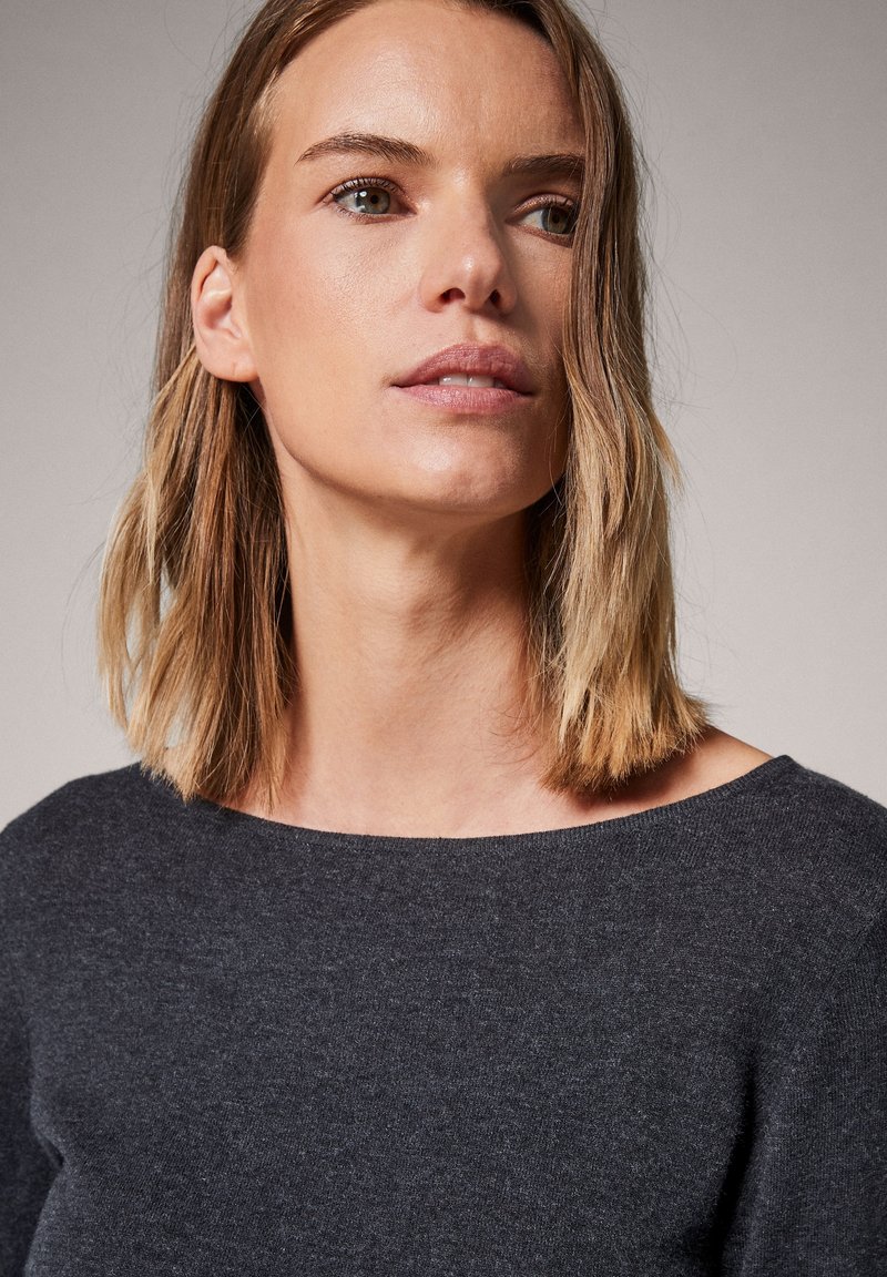 Damen Strickjacken | comma Strickpullover dark grey/anthrazit-meliert - FU01308 Damen Strickjacken | comma Strickpullover dark grey/anthrazit-meliert - FU01308