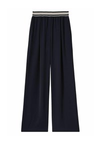 ABS STRIPE WAISTBAND WIDE LEG - Kelnės - navy