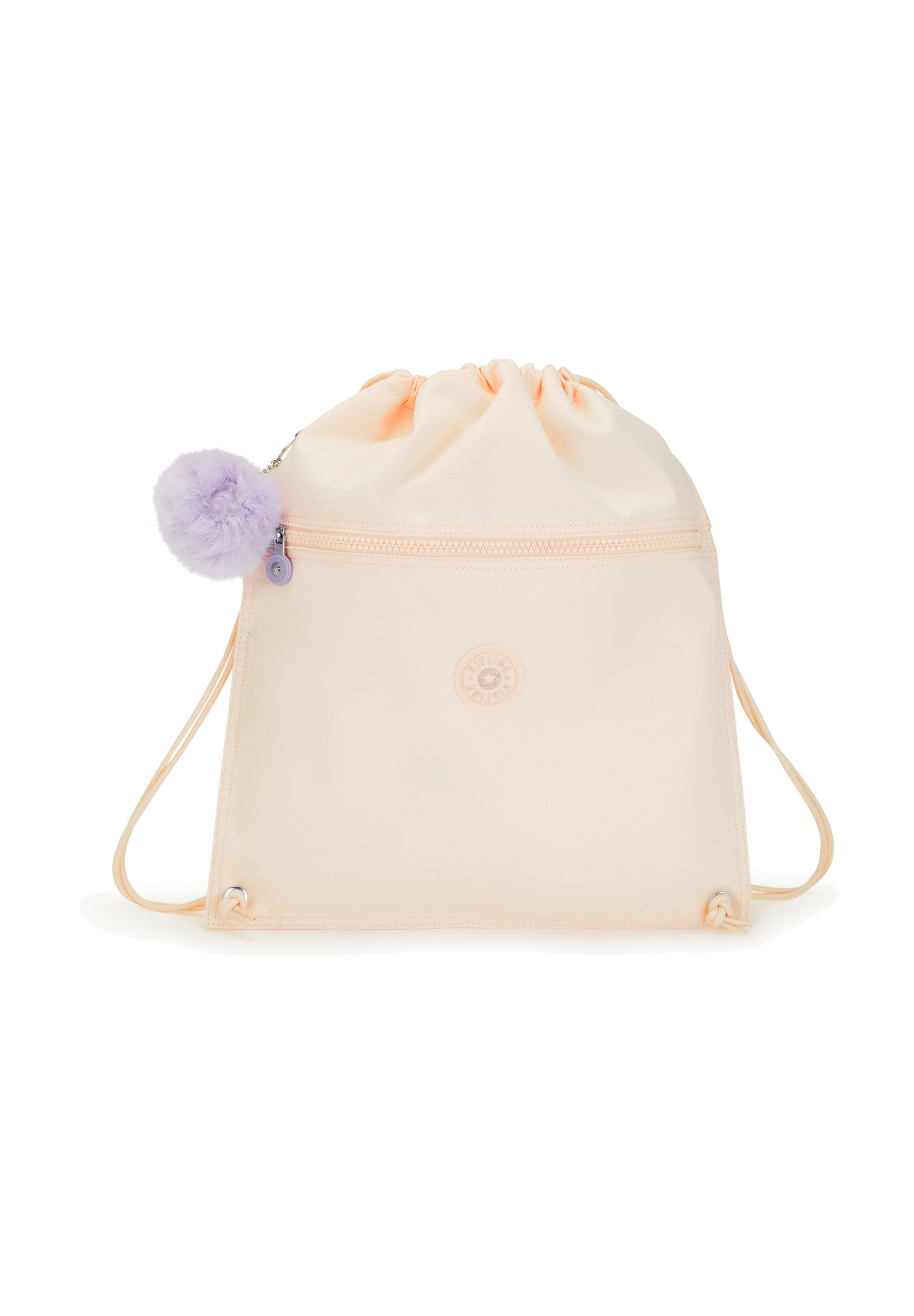 Kipling Pink Drawstring Backpack with Pom Keychain Genuine Kipling Ferris Small Backpack KI2393, Illuminating  main image 4