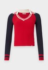 V NECK - Long sleeved top - rot merf