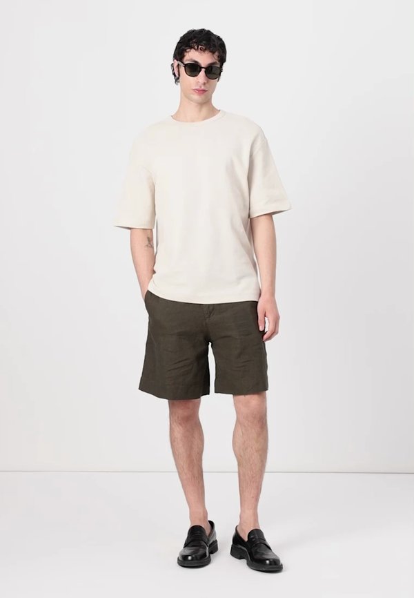 SLHRELAXLEON BINDING O NECK TEE - Basic T-shirt - oatmeal4