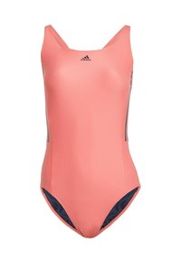 adidas Performance MID 3-STRIPES - Badeanzug - preloved scarlet   legend ink