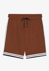 MESH BASKETBALL SHORTS WITH CONTRAST PIPING - Kratke hlače - brown