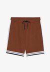 MESH BASKETBALL SHORTS WITH CONTRAST PIPING - Σορτς - brown