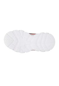 Suola esterna in gomma bianca con motivi antiscivolo testurizzati, tacco curvo e tacchetti pronunciati. Presenta una finitura liscia e dettagli sagomati.