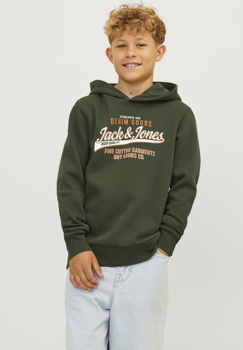 Jack & Jones Junior LOGO MINI - Felpa con cappuccio - kombu green