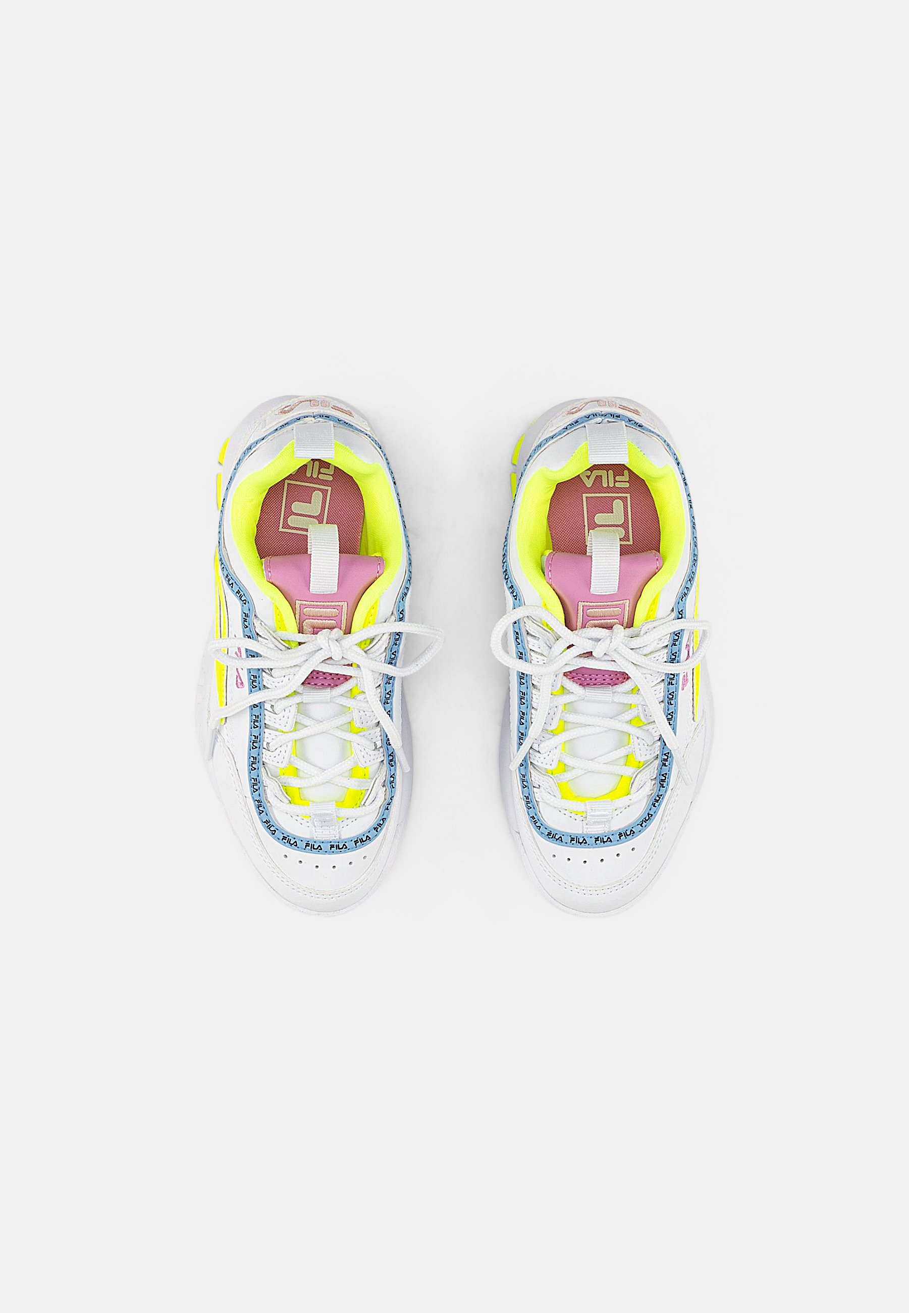 Fila DISRUPTOR KIDS - Sneakers basse - white/neon lime/multicolore - Zalando .it