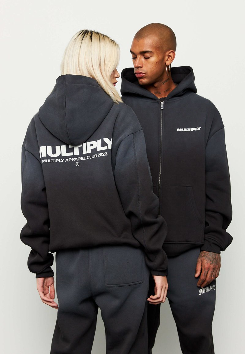 Multiply Apparel Sudadera con cremallera - black soda washed