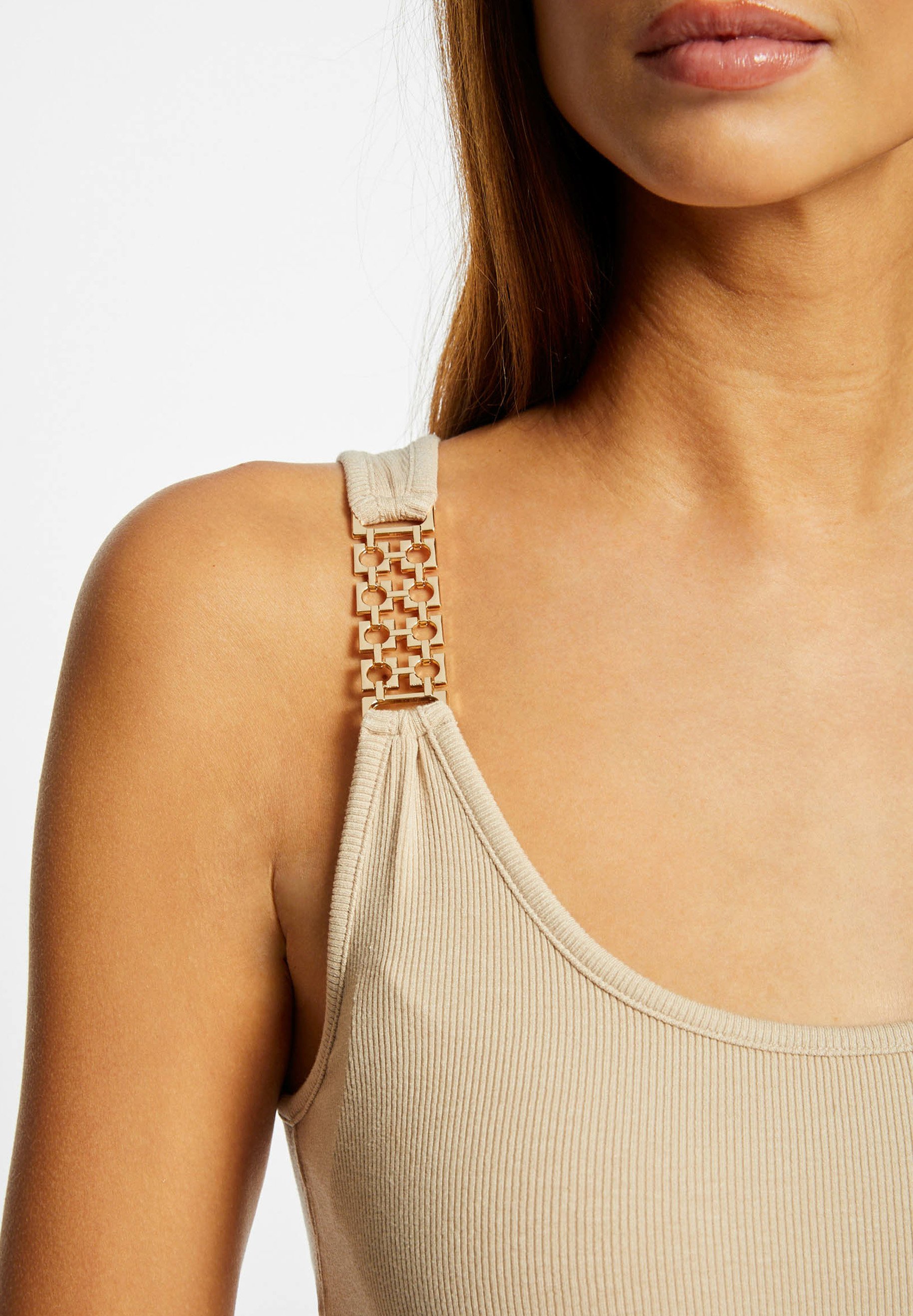 売れ筋商品|||モーガンレーン Tシャツ レディース トップス TANK WITH EMBELLISHED - Top - beige Morgan TANK WITH EMBELLISHED - Linne - beige - Zalando.se