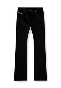 Vaqueros de denim negro con un diseño de pierna recta, que cuentan con cinco bolsillos, costuras en contraste y un pequeño logo en el bolsillo delantero.